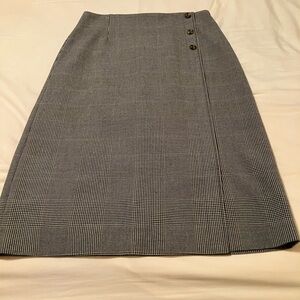 Christopher & Banks Brown Checkered Pencil Skirt